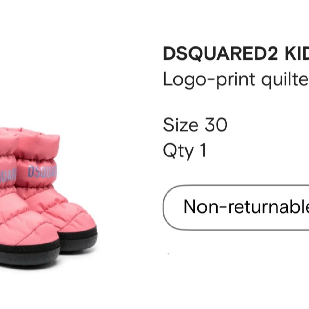DSQUARED2 Kids Pink Logo Quilted Boots